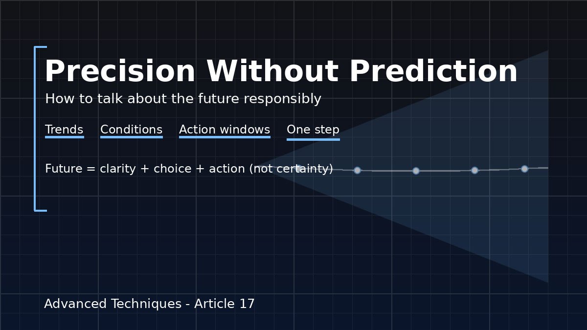 דיוק בלי נבואה: איך לדבר על עתיד בצורה אחראית, מקצועית ומועילה
