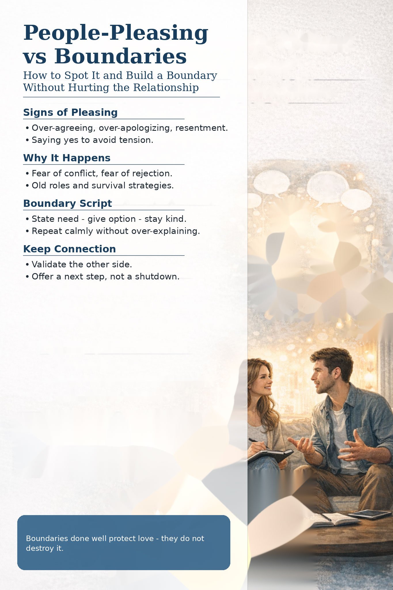 ריצוי מול גבול: איך לזהות ואיך לבנות גבול בלי לפגוע בקשר