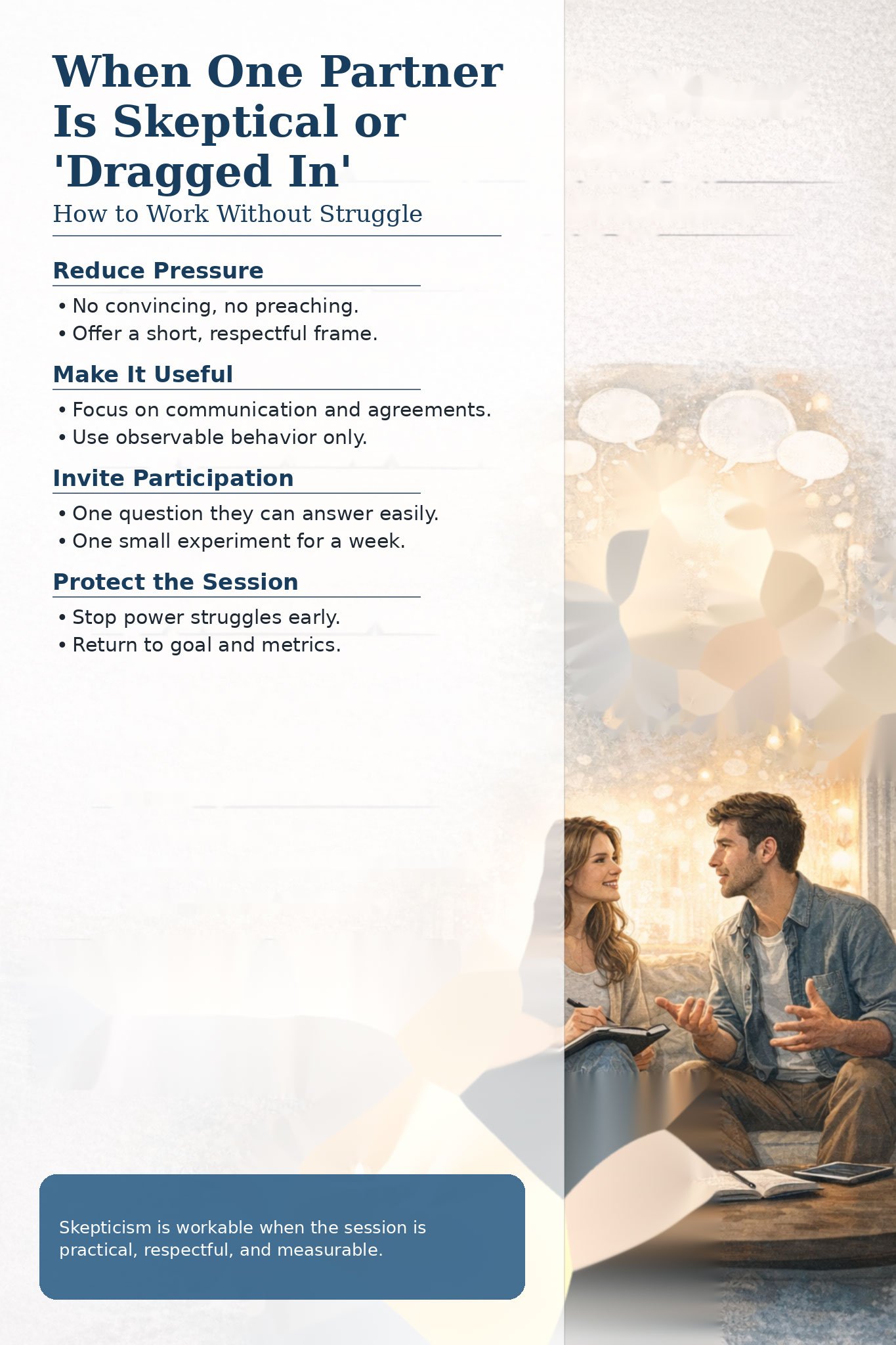 כשצד אחד סקפטי או “נגרר”: איך לעבוד בלי מאבק