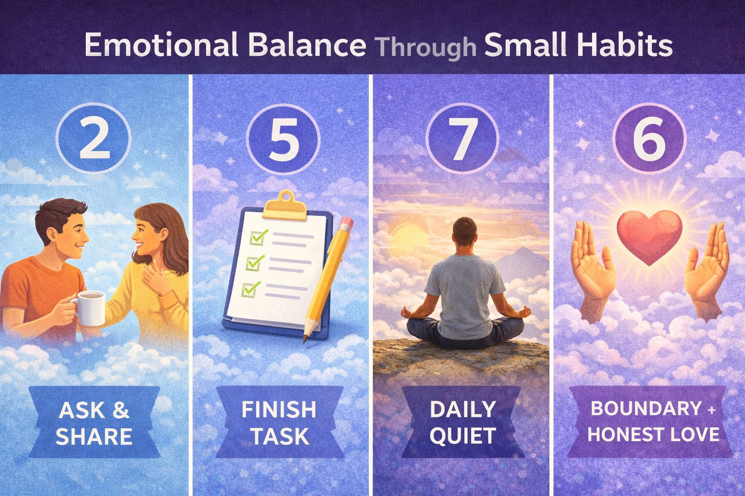 איזון רגשי דרך הרגלים קטנים - פרוטוקול נומרולוגי מעשי